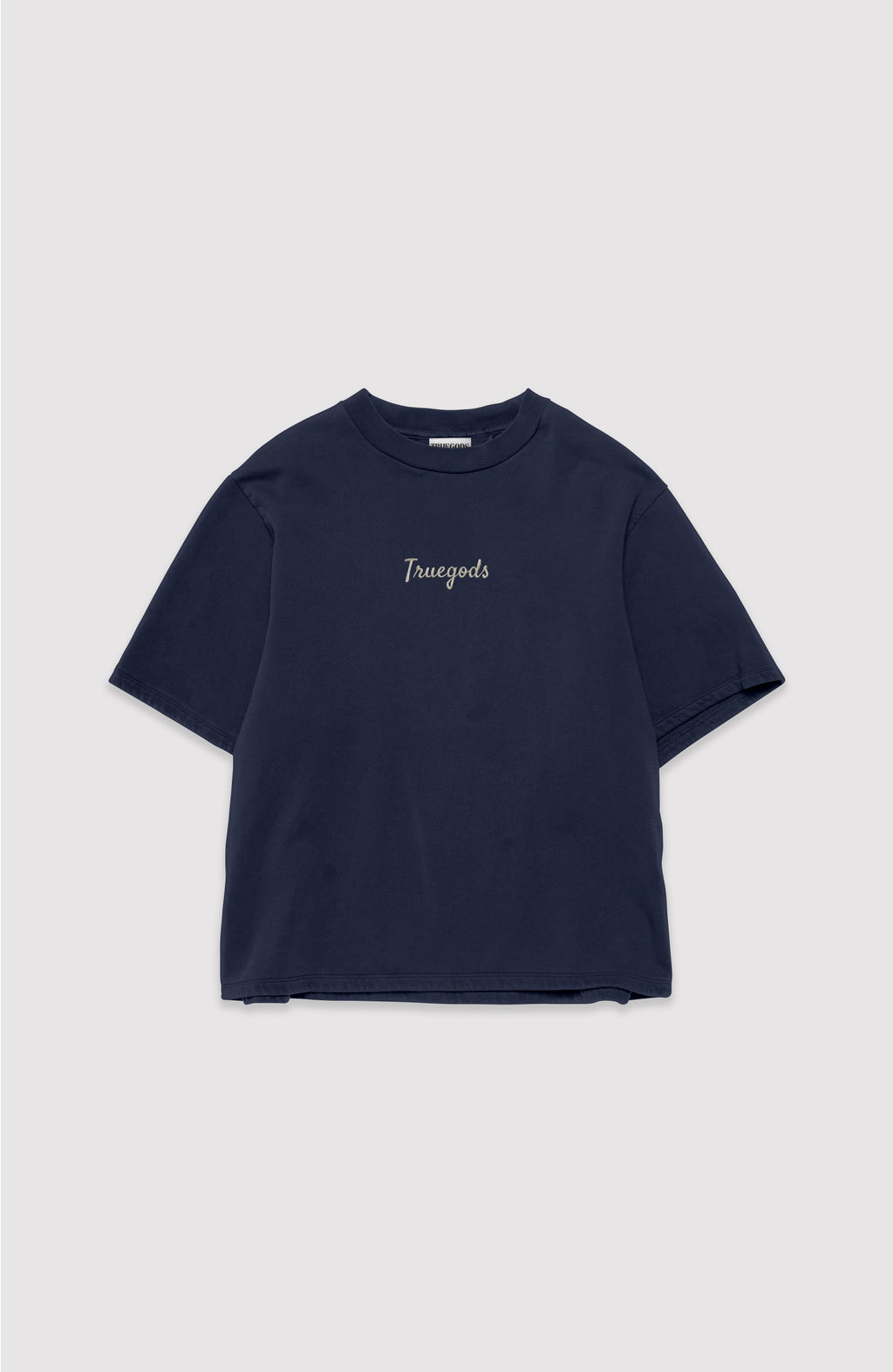 Signature Embroidered Tee — Navy