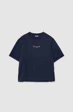 Signature Embroidered Tee — Navy