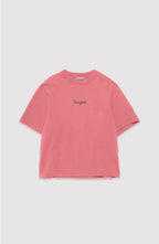 Signature Embroidered Tee- Coral Pink