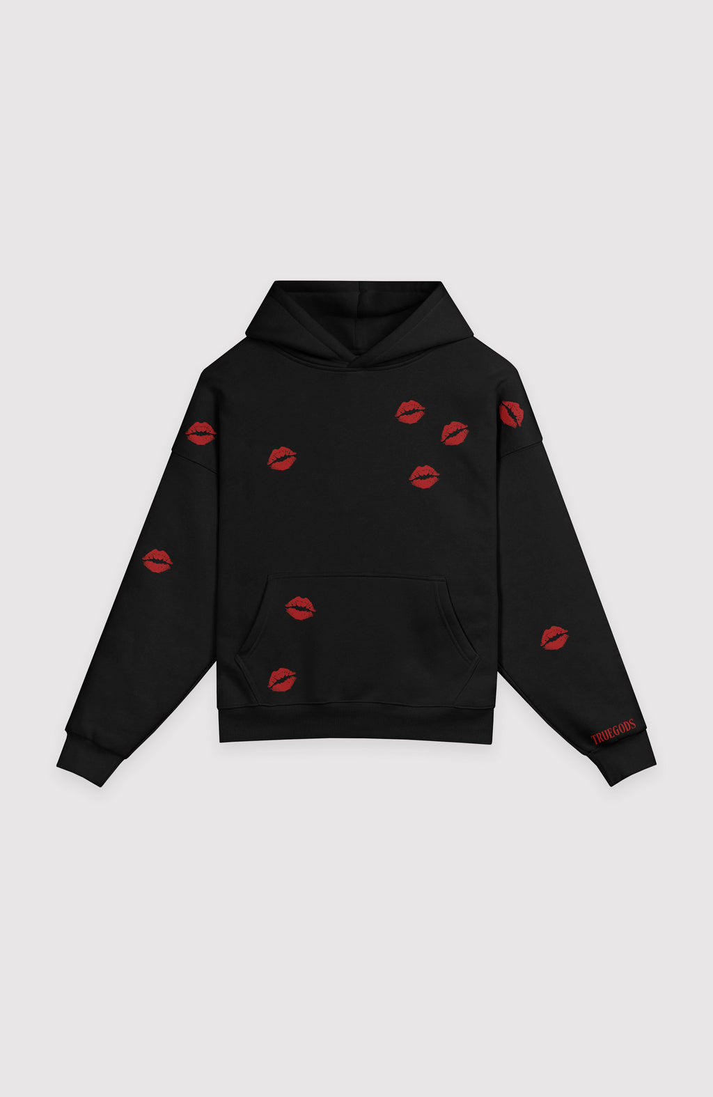 ALL OVER KISSES HOODIE BLACK💋