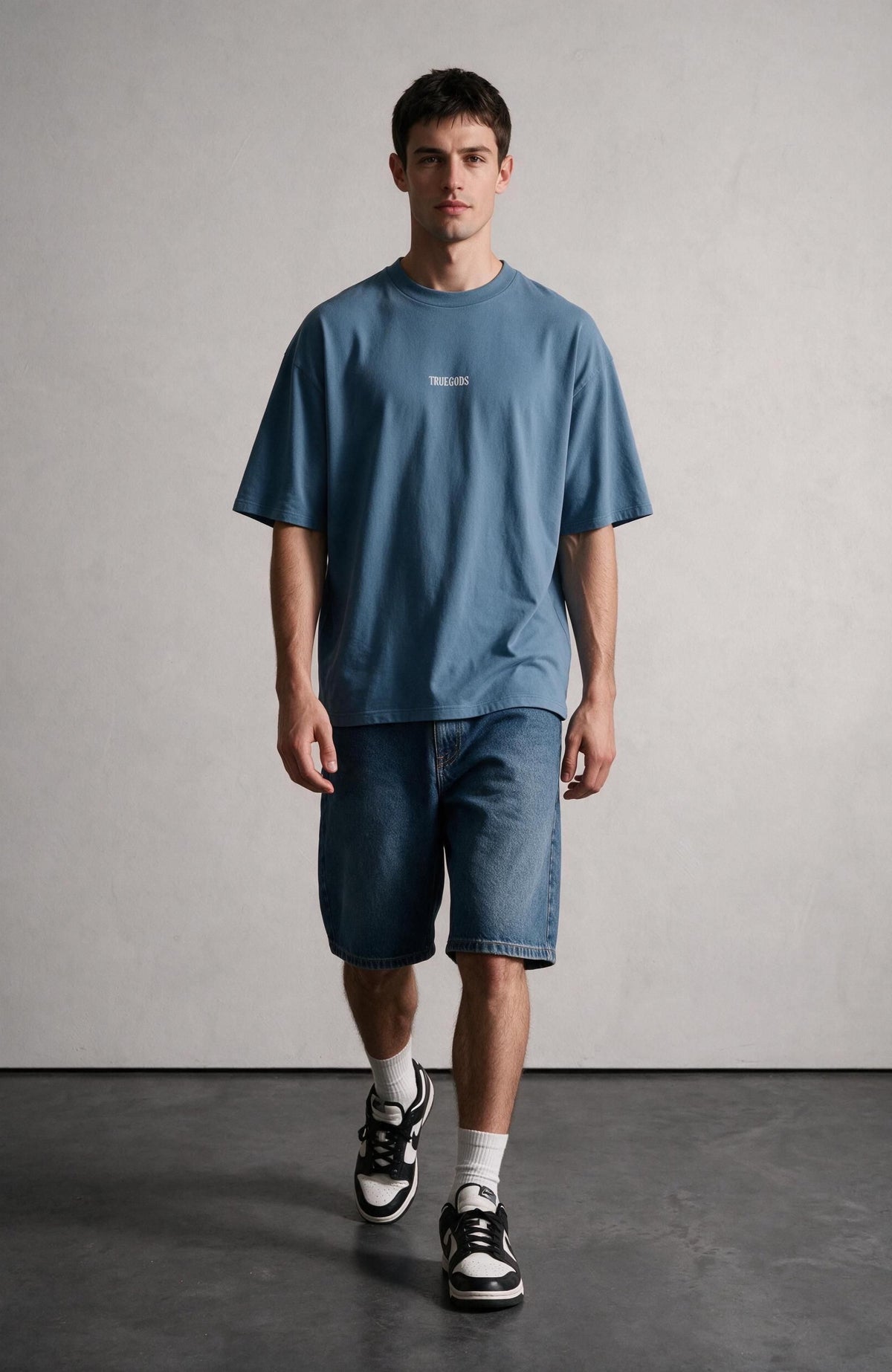 Add Kisses to My Paycheck oversized T-shirt by Truegods – on model, full look