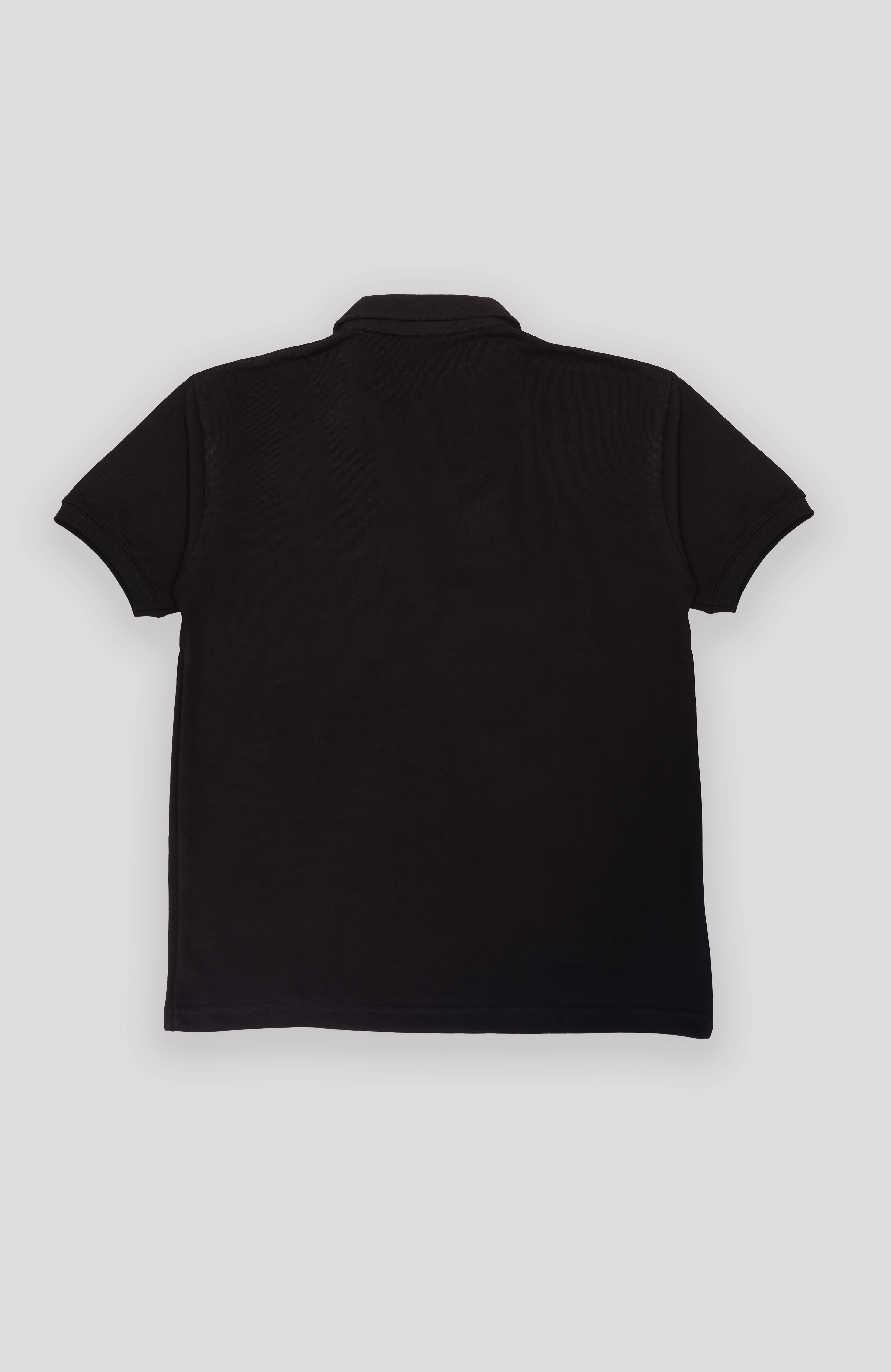 Signature Embroidered Polo — Black