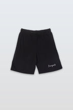 Signature Embroidered Shorts — Black