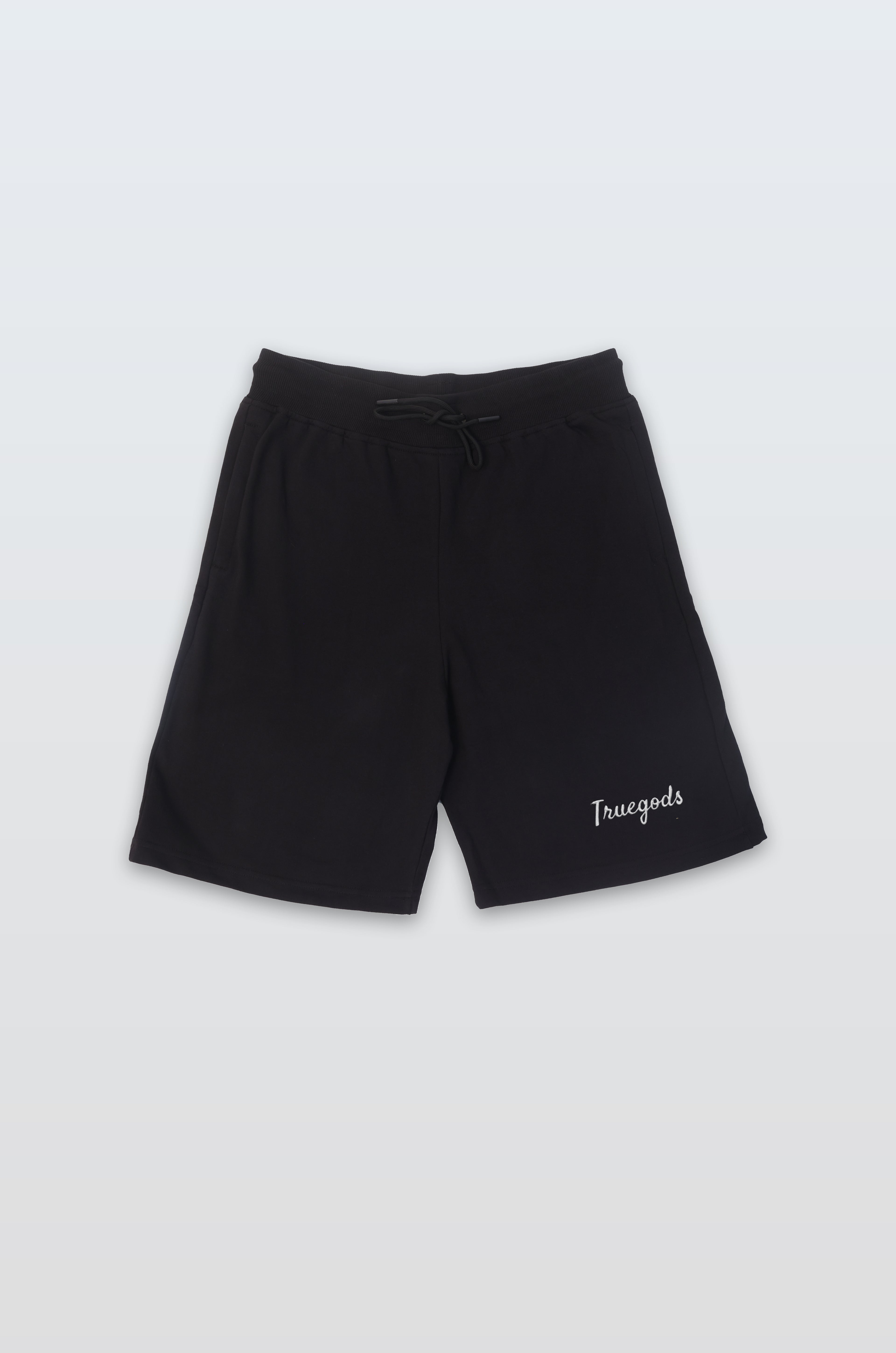 Signature Embroidered Shorts — Black