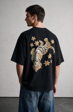 Floating Tiger oversized T-shirt by Truegods – on model, studio
