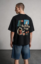 Fni Club oversized T-shirt by Truegods – on model, studio