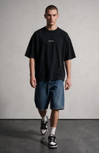 Fni Club oversized T-shirt by Truegods – on model, full look