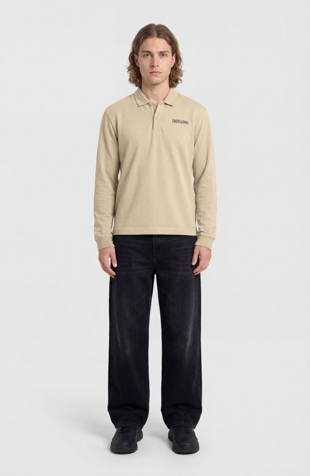 Forbidden Bloom Beige Polo Sweatshirt