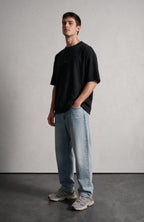 Love You More oversized T-shirt by Truegods – on model, full look