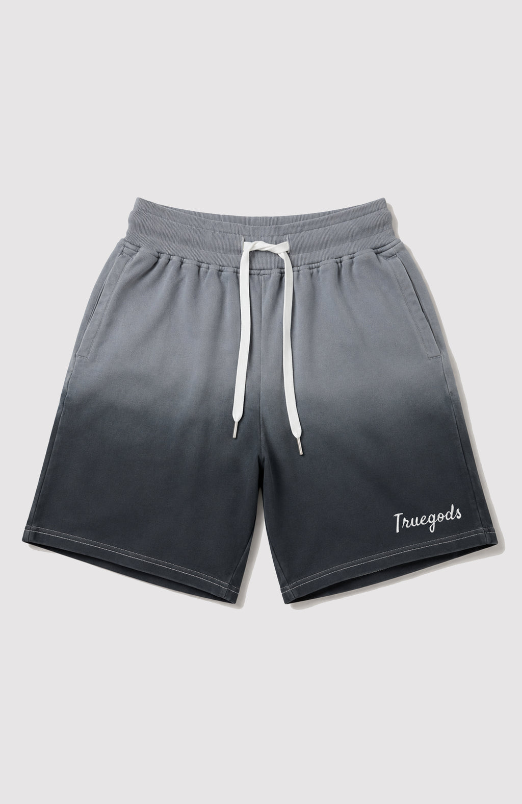 Ombre Black Embroidered Shorts