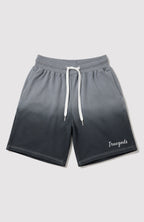Ombre Black Embroidered Shorts