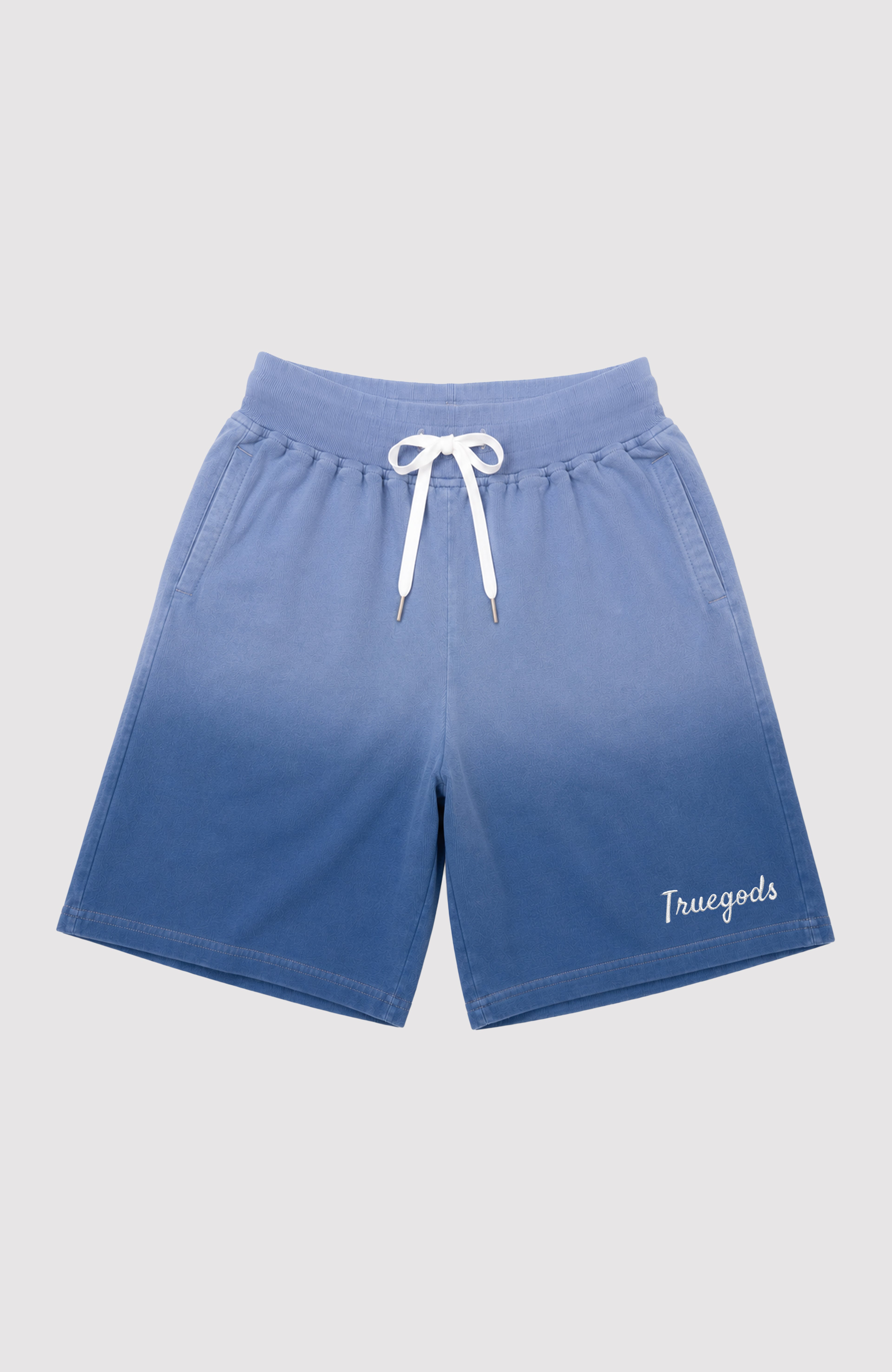 Ombre Blue Embroidered Shorts