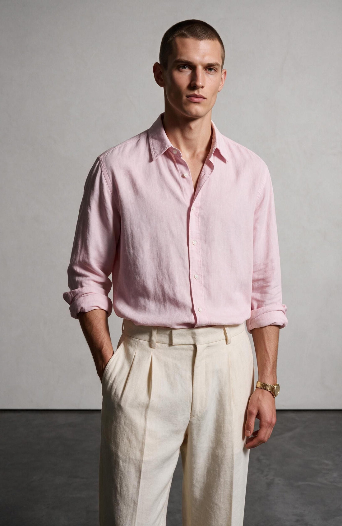 Soft Pink Linen Shirt