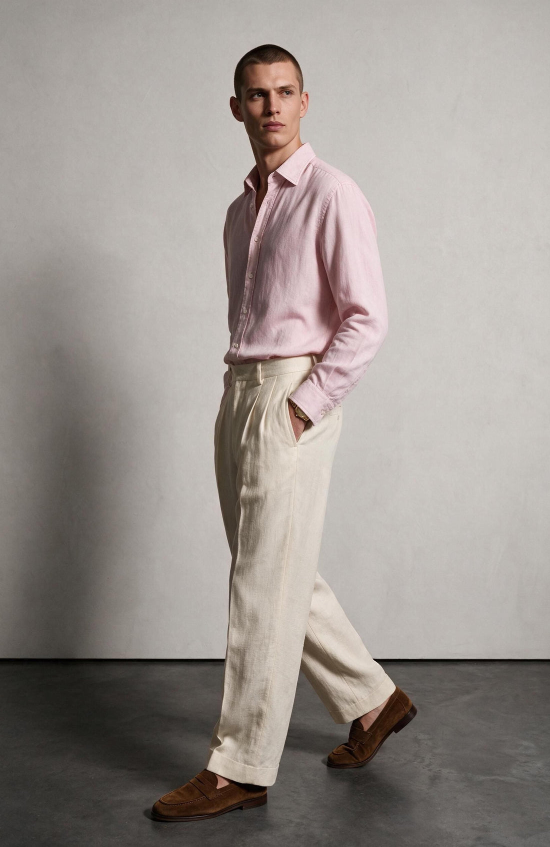 Soft Pink Linen Shirt