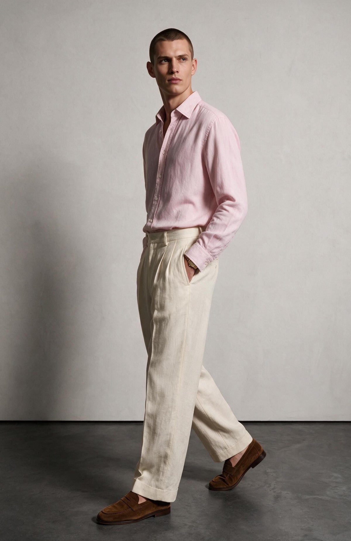 Soft Pink Linen Shirt