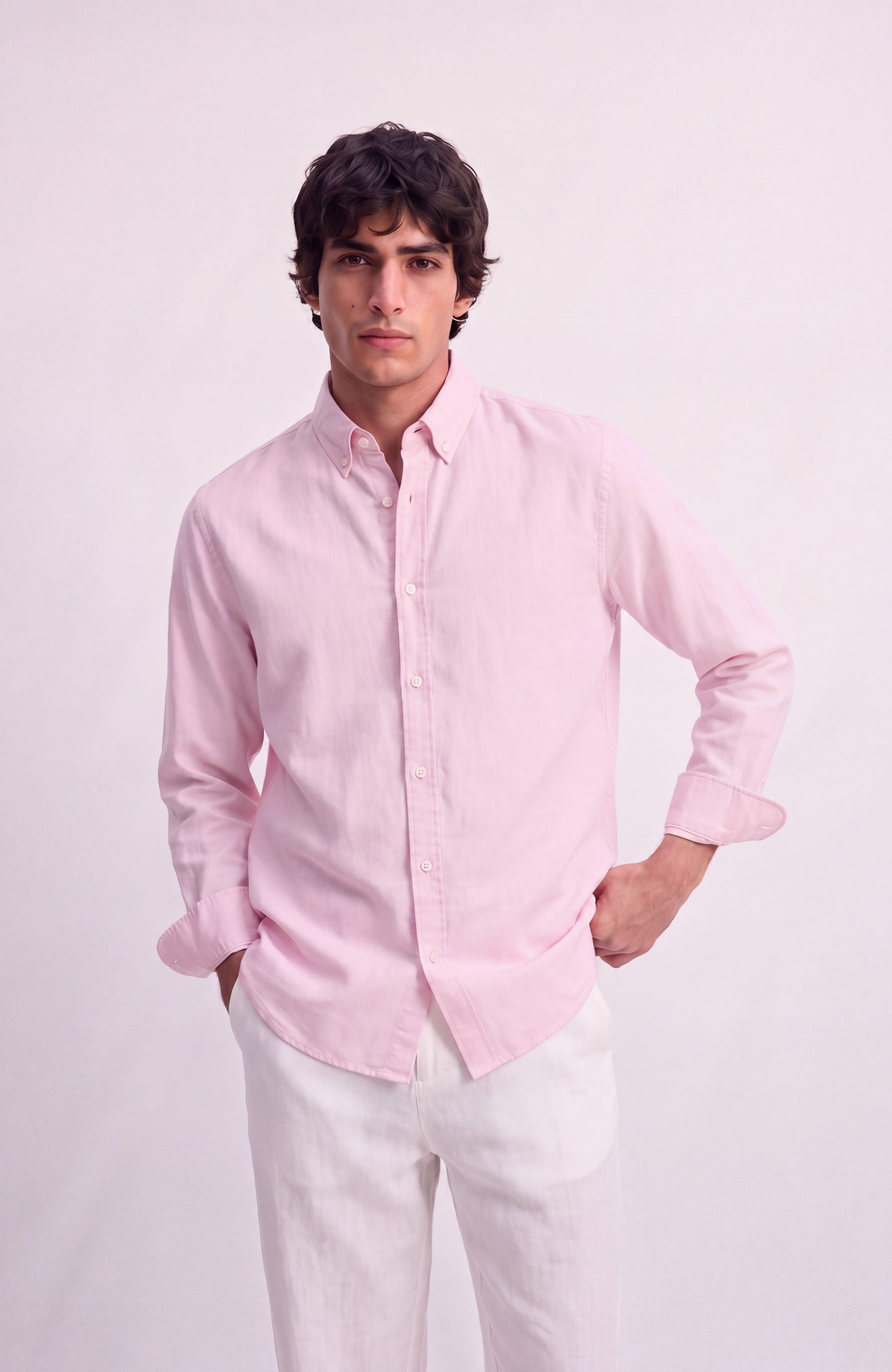 Soft Pink Linen Shirt