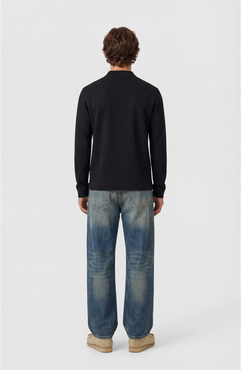 CLASSIC POLO SWEATSHIRT IN BLACK