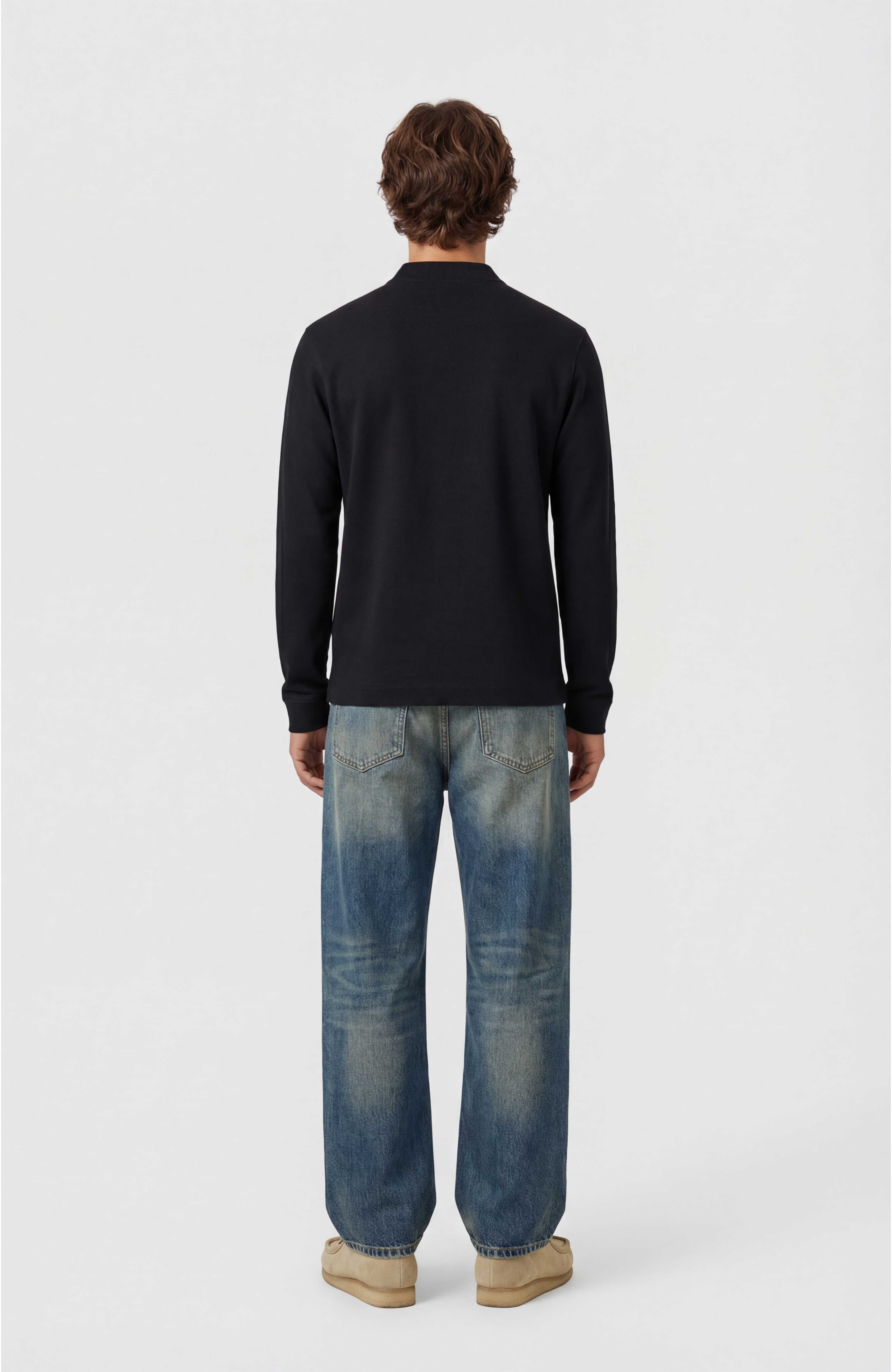 CLASSIC POLO SWEATSHIRT IN BLACK