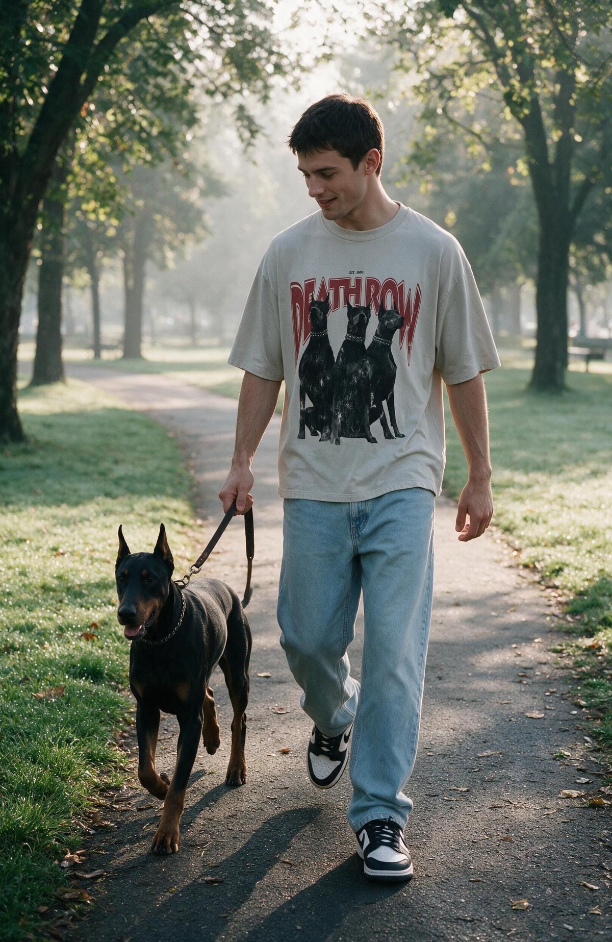 Row Dogs oversized T-shirt by Truegods – lifestyle, park dog walk