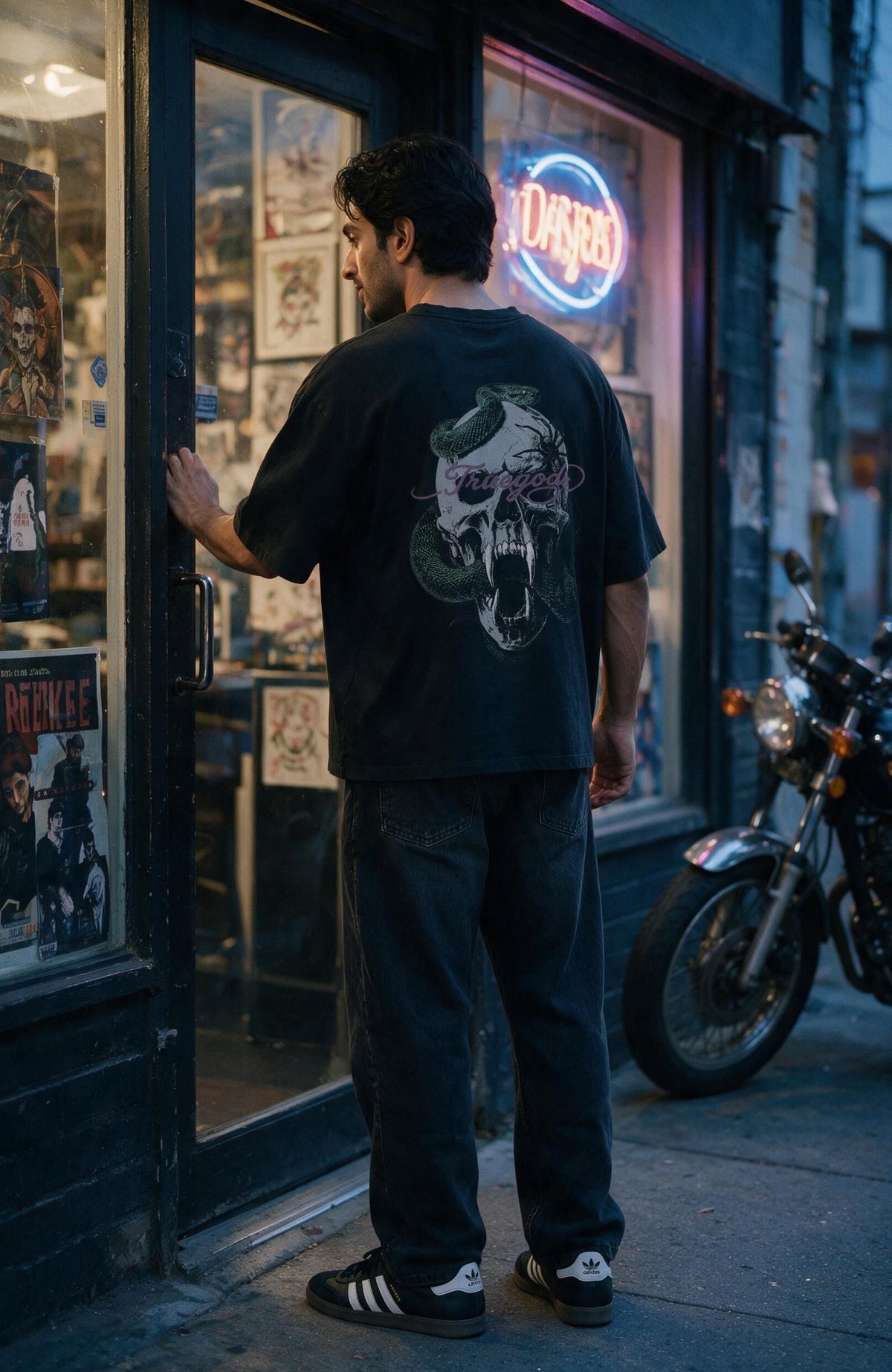 Serpent Skull oversized T-shirt by Truegods – lifestyle, tattoo shop
